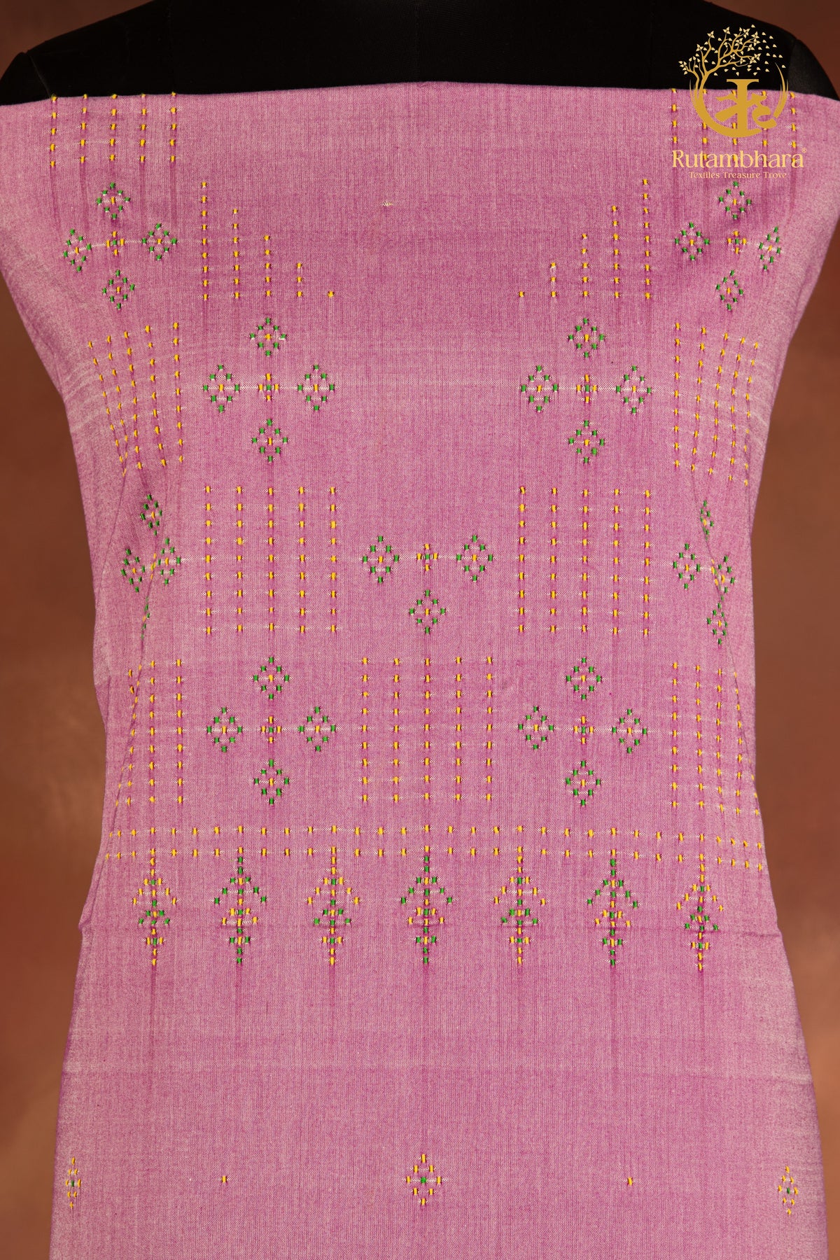 NUKTAA -BLUSH MAUVE HANDWOVEN TANGALIYA COTTON KURTA FABRIC