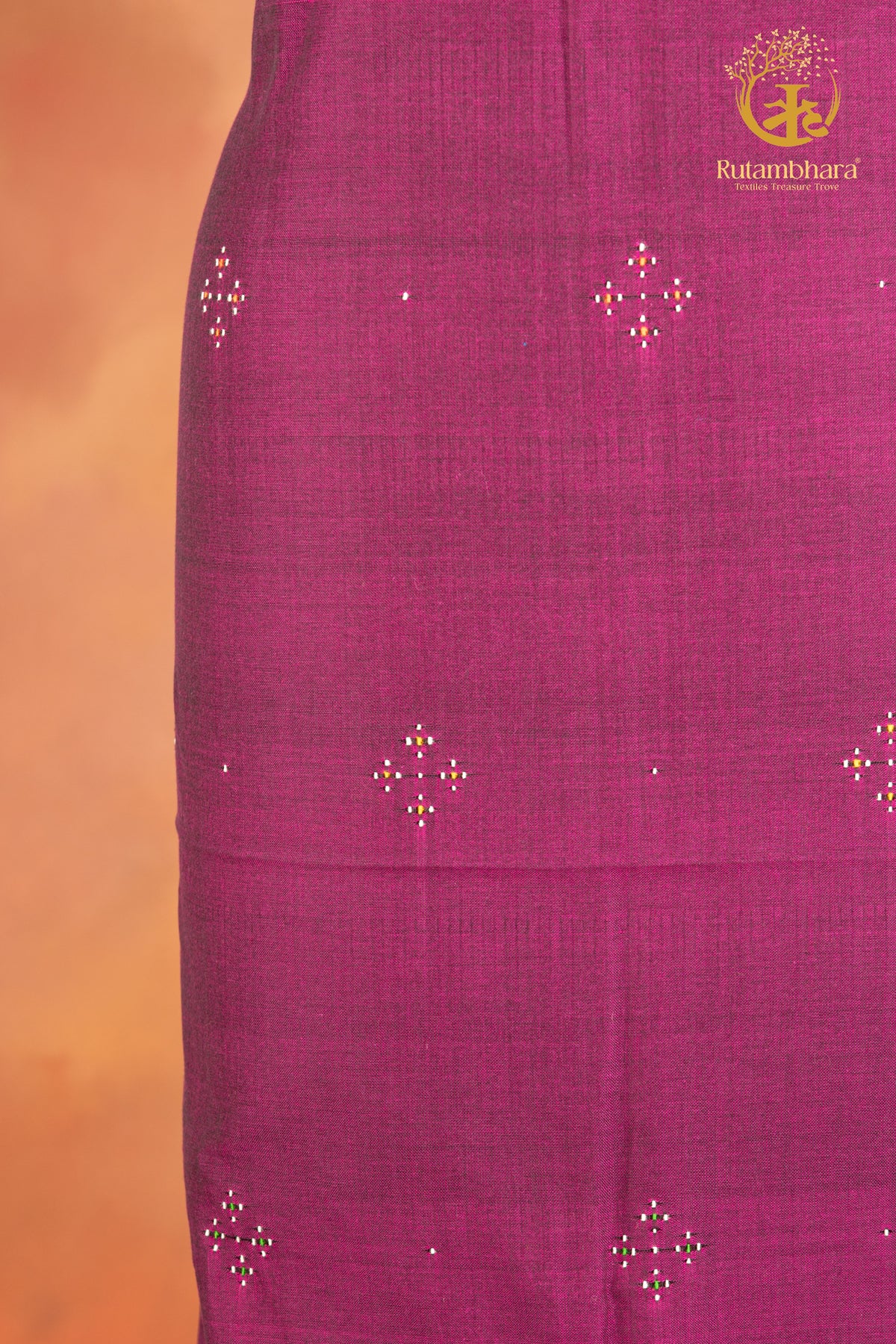 NUKTAA -JAMUNI PURPLE HANDWOVEN TANGALIYA COTTON KURTA FABRIC