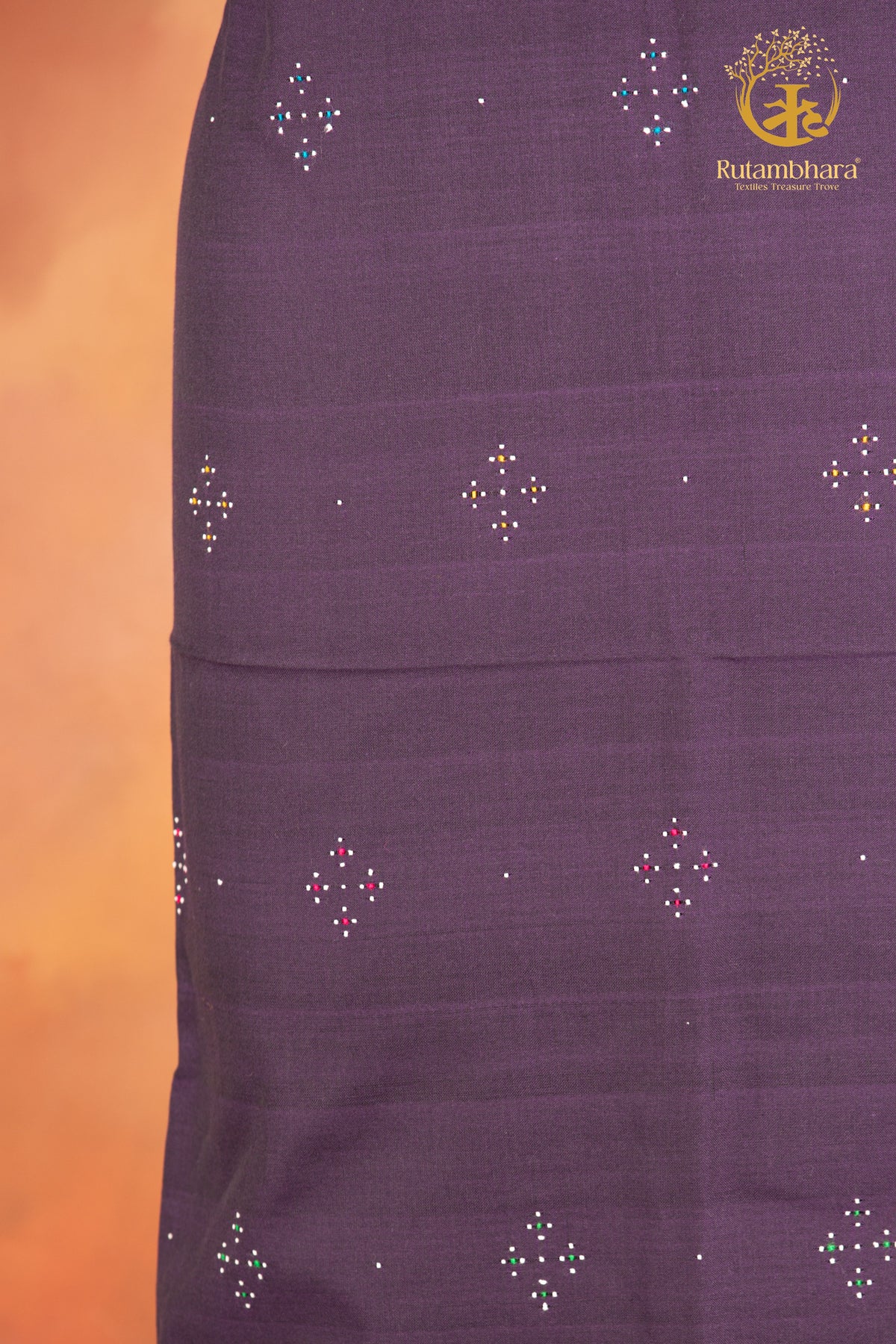 NUKTAA - RICH VIOLET HANDWOVEN TANGALIYA COTTON KURTA FABRIC