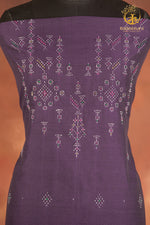 NUKTAA - ROYAL VIOLET HANDWOVEN TANGALIYA COTTON KURTA FABRIC