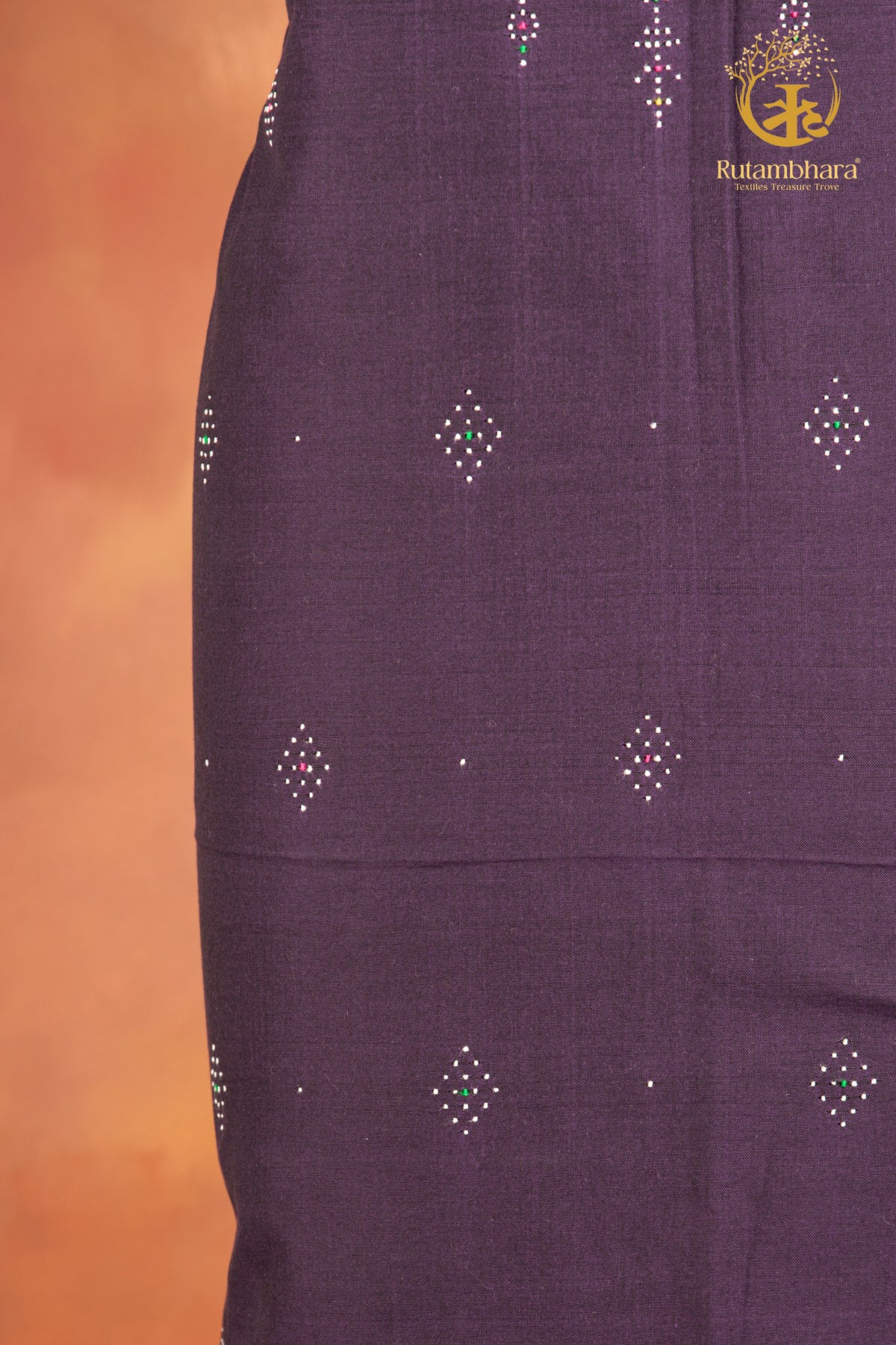 NUKTAA - ROYAL VIOLET HANDWOVEN TANGALIYA COTTON KURTA FABRIC