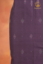 NUKTAA - ROYAL VIOLET HANDWOVEN TANGALIYA COTTON KURTA FABRIC