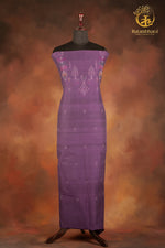 NUKTAA - LAVENDER VIOLET HANDWOVEN TANGALIYA COTTON KURTA FABRIC