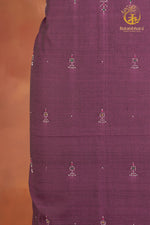 NUKTAA - DEEP AUBERGINE HANDWOVEN TANGALIYA COTTON KURTA FABRIC