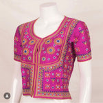 Hand Embroidered Pure Silk Crop Top-Rutambhara-RUTAMBHARA