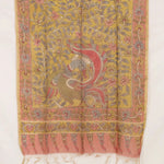 Hand Painted Pen Kalamkari Chanderi Dupatta-Rutambhara-RUTAMBHARA