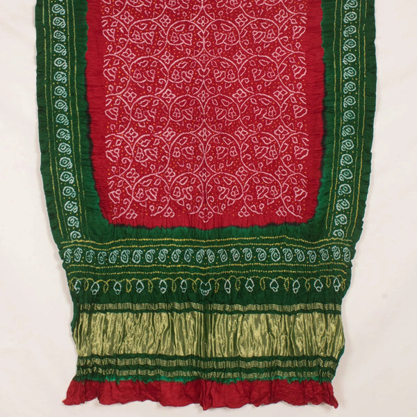 Handcrafted Bandhani Gajji Silk Dupatta-Rutambhara-RUTAMBHARA