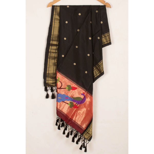 Handwoven Paithani Silk Dupatta-Rutambhara-RUTAMBHARA