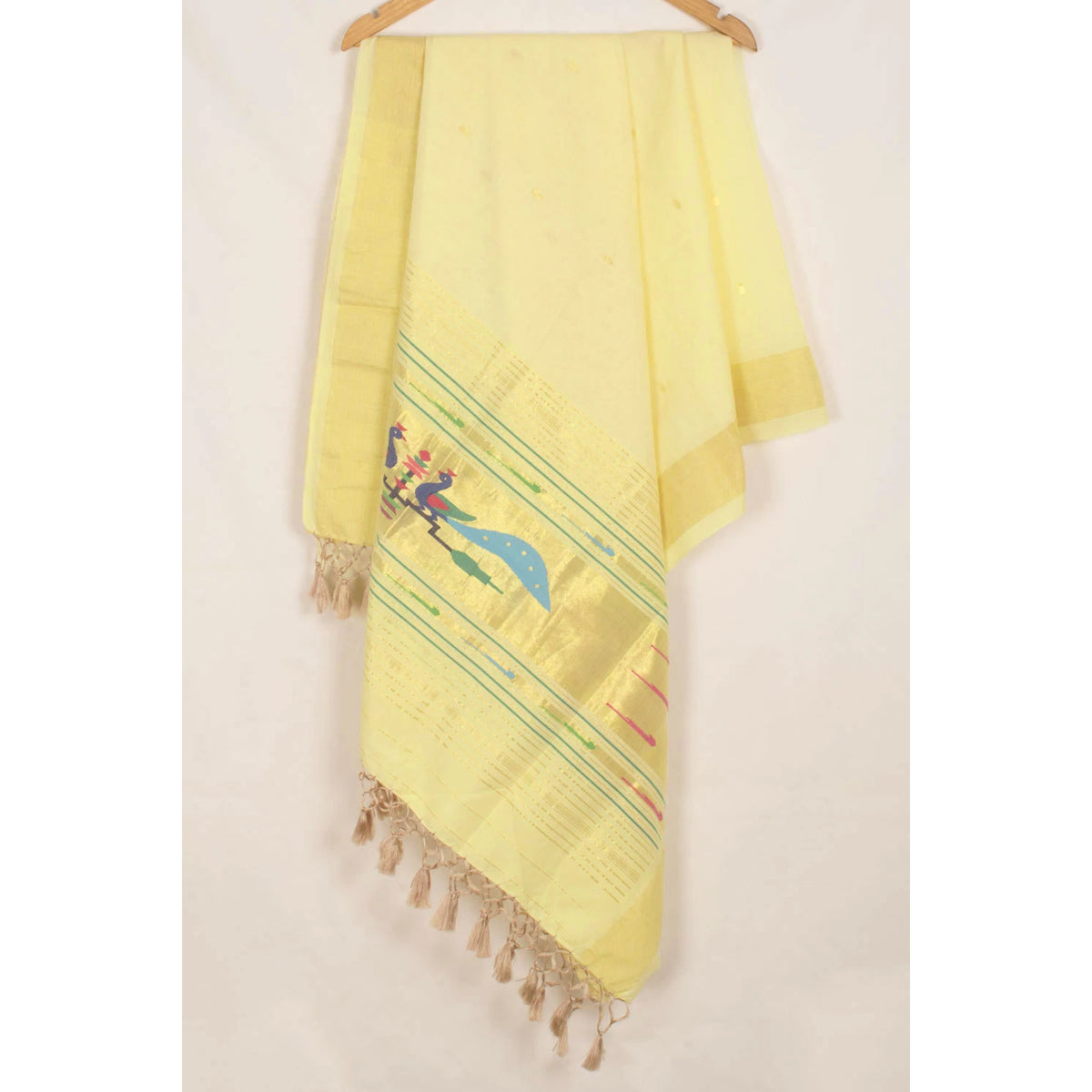 Handwoven Paithani Cotton Dupatta