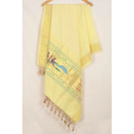 Handwoven Paithani Cotton Dupatta-Rutambhara-RUTAMBHARA