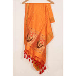 Handwoven Paithani Asawali Silk Dupatta-Rutambhara-RUTAMBHARA