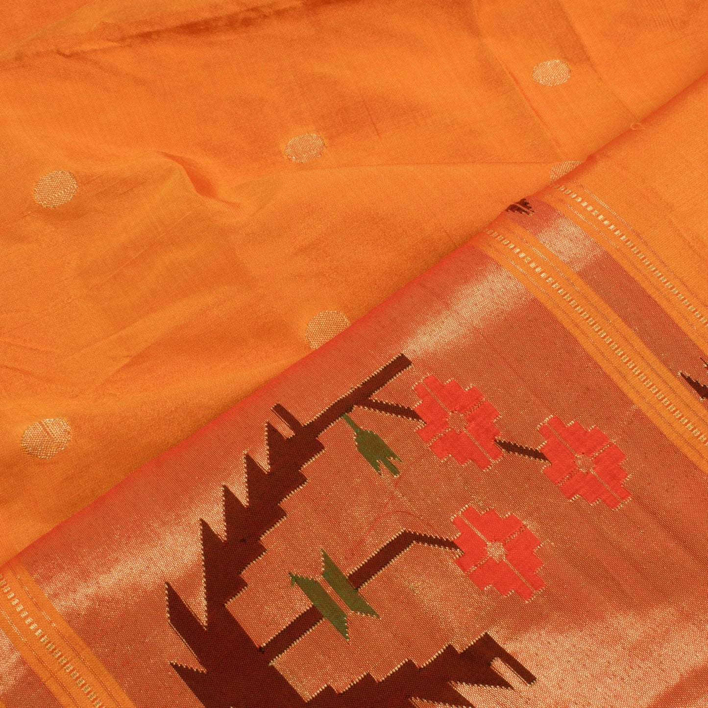 Handwoven Paithani Asawali Silk Dupatta