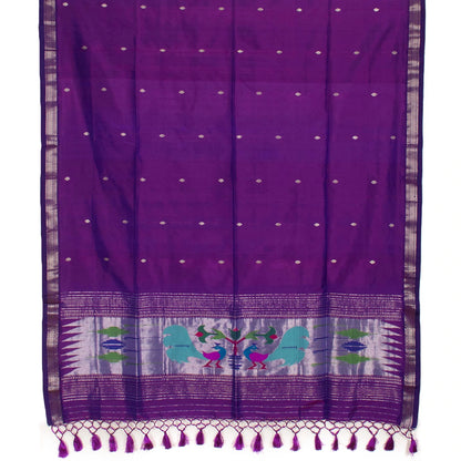 Handwoven Paithani Silk Dupatta-Rutambhara-RUTAMBHARA