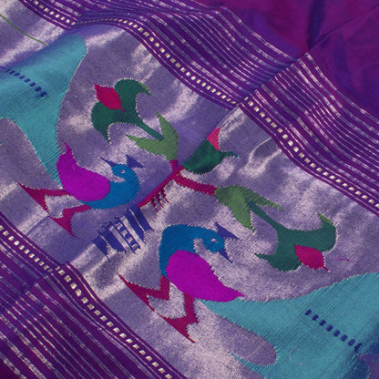 Handwoven Paithani Silk Dupatta-Rutambhara-RUTAMBHARA