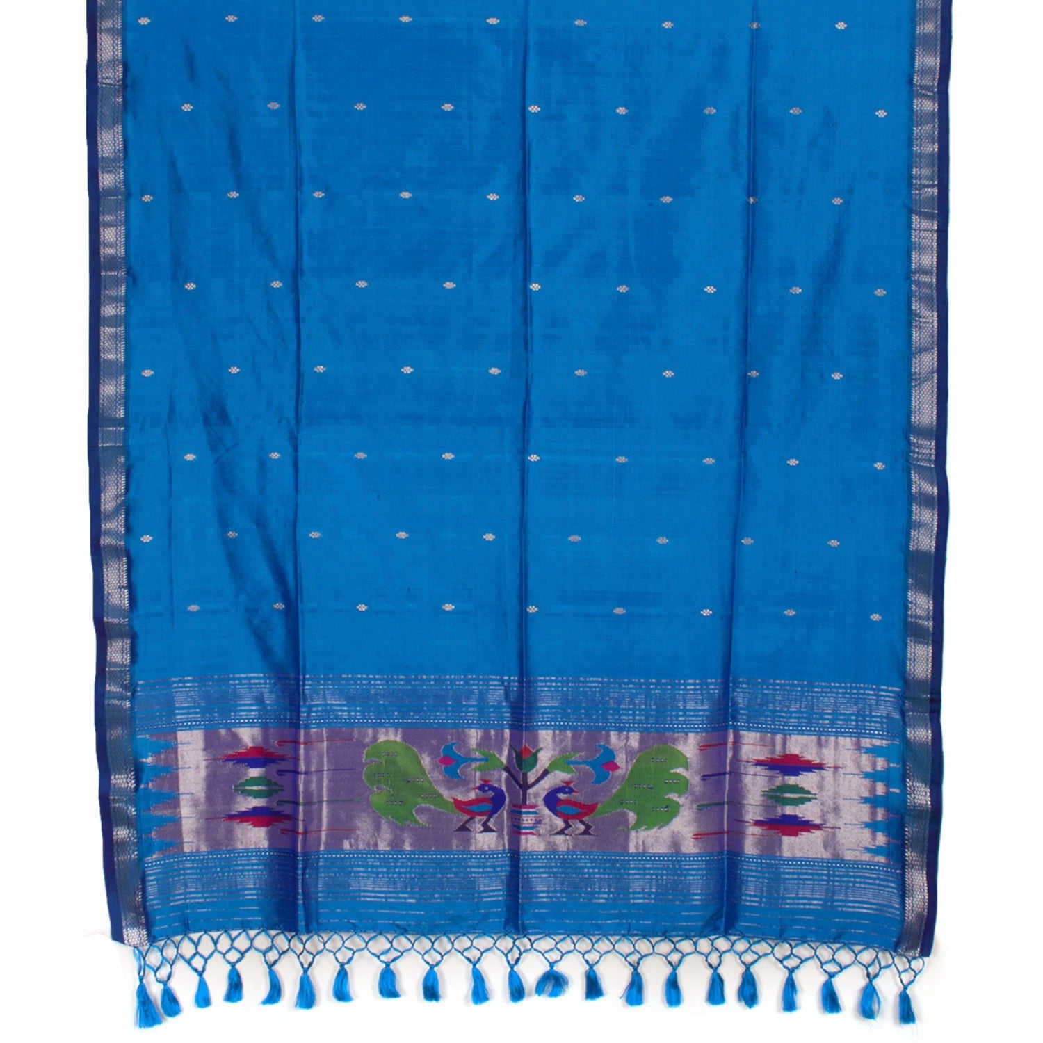 Handwoven Paithani Silk Dupatta-Rutambhara-RUTAMBHARA