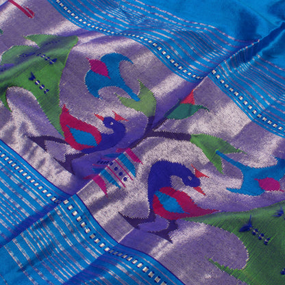Handwoven Paithani Silk Dupatta-Rutambhara-RUTAMBHARA