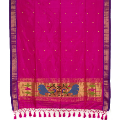 Handwoven Paithani Silk Dupatta-Rutambhara-RUTAMBHARA