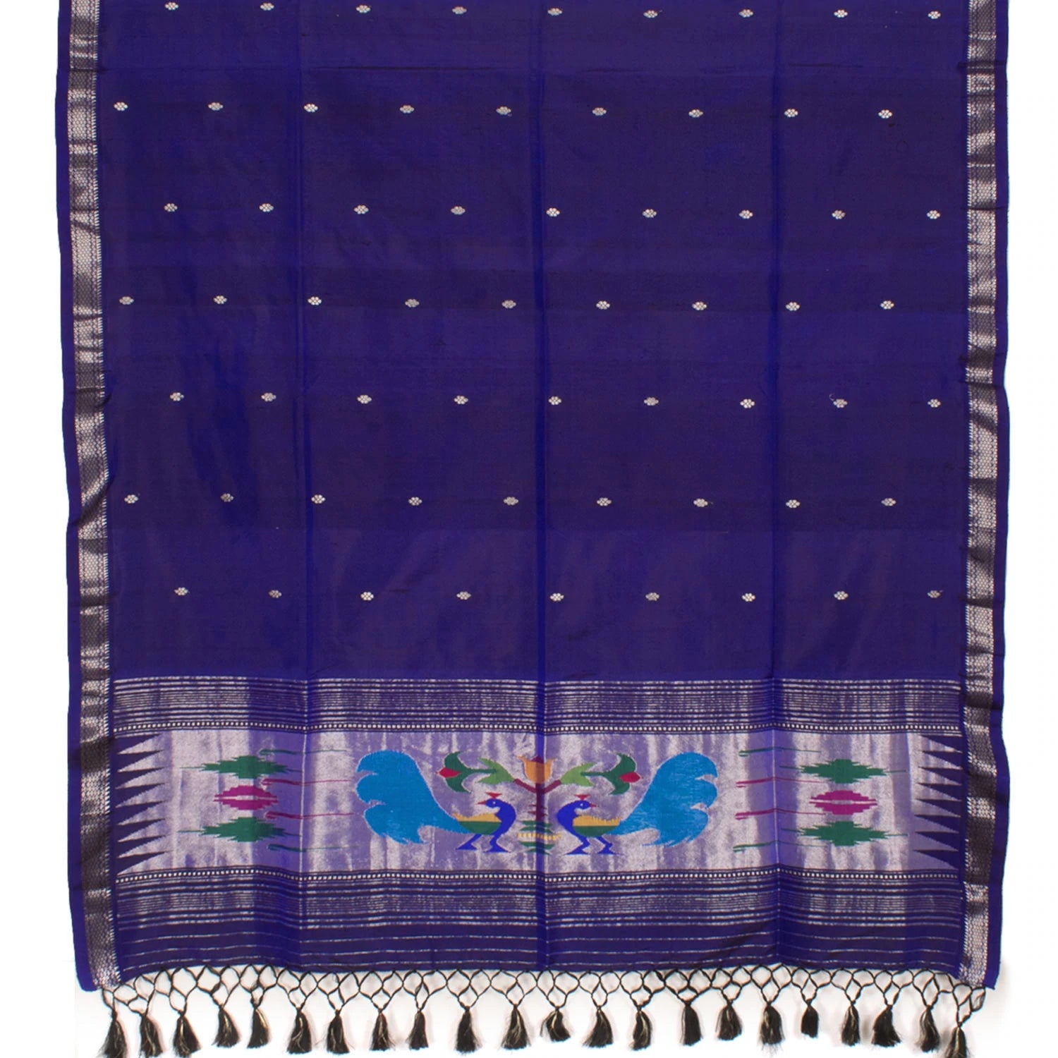Handwoven Paithani Silk Dupatta-Rutambhara-RUTAMBHARA