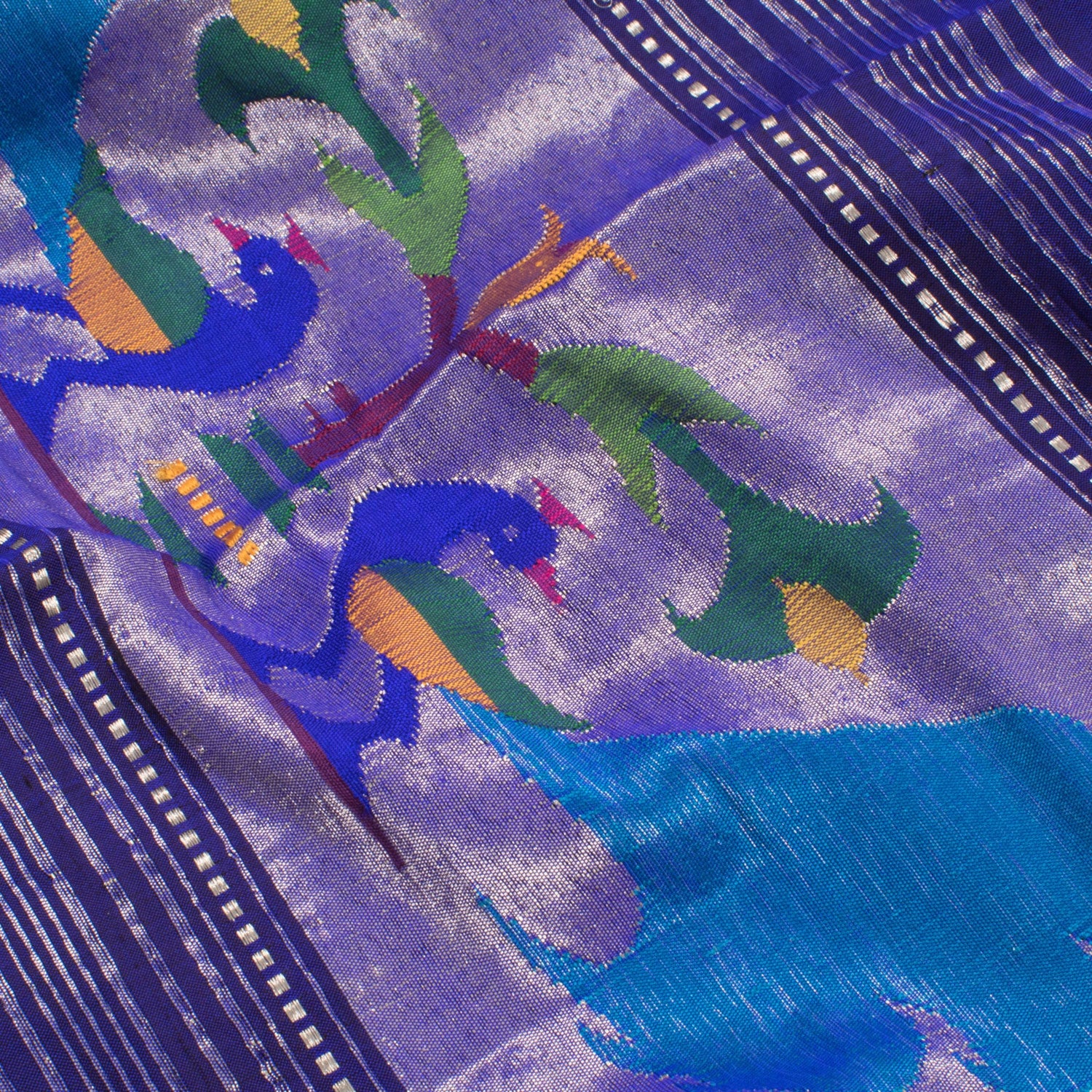 Handwoven Paithani Silk Dupatta-Rutambhara-RUTAMBHARA