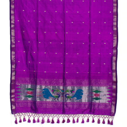 Handwoven Paithani Silk Dupatta-Rutambhara-RUTAMBHARA