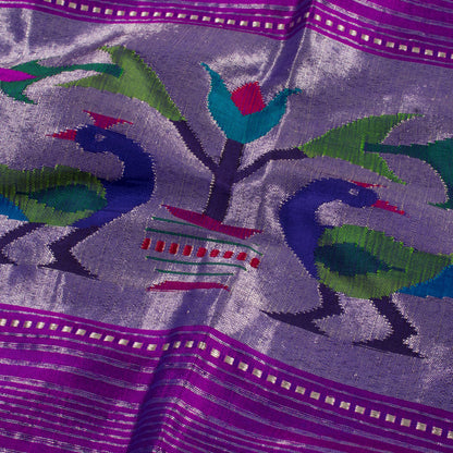 Handwoven Paithani Silk Dupatta-Rutambhara-RUTAMBHARA