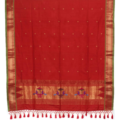 Handwoven Paithani Silk Dupatta-Rutambhara-RUTAMBHARA