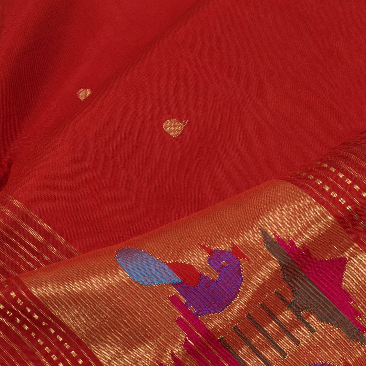 Handwoven Paithani Silk Dupatta-Rutambhara-RUTAMBHARA