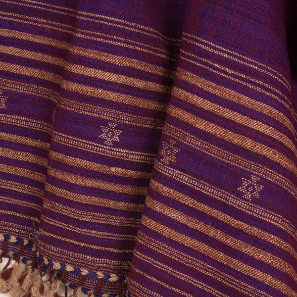 Handwoven Kutchi Weave Tussar Merino Wool Shawl-Rutambhara-RUTAMBHARA