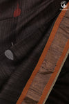 Black Handwoven Jamdani Muslin Matka Silk Saree