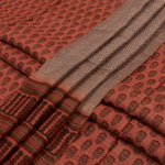 Hand Block Printed Tussar Silk Salwar Suit Material-Rutambhara-RUTAMBHARA