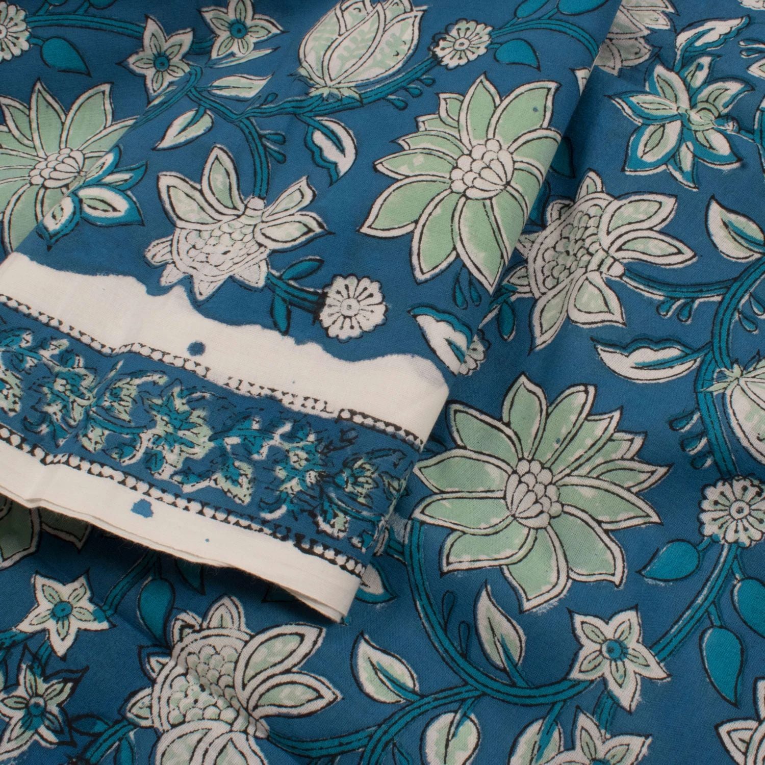 Hand Block Printed Cotton Salwar Suit Material-Rutambhara-RUTAMBHARA