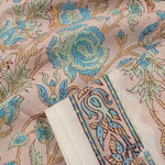 Hand Block Printed Cotton Salwar Suit Material-Rutambhara-RUTAMBHARA