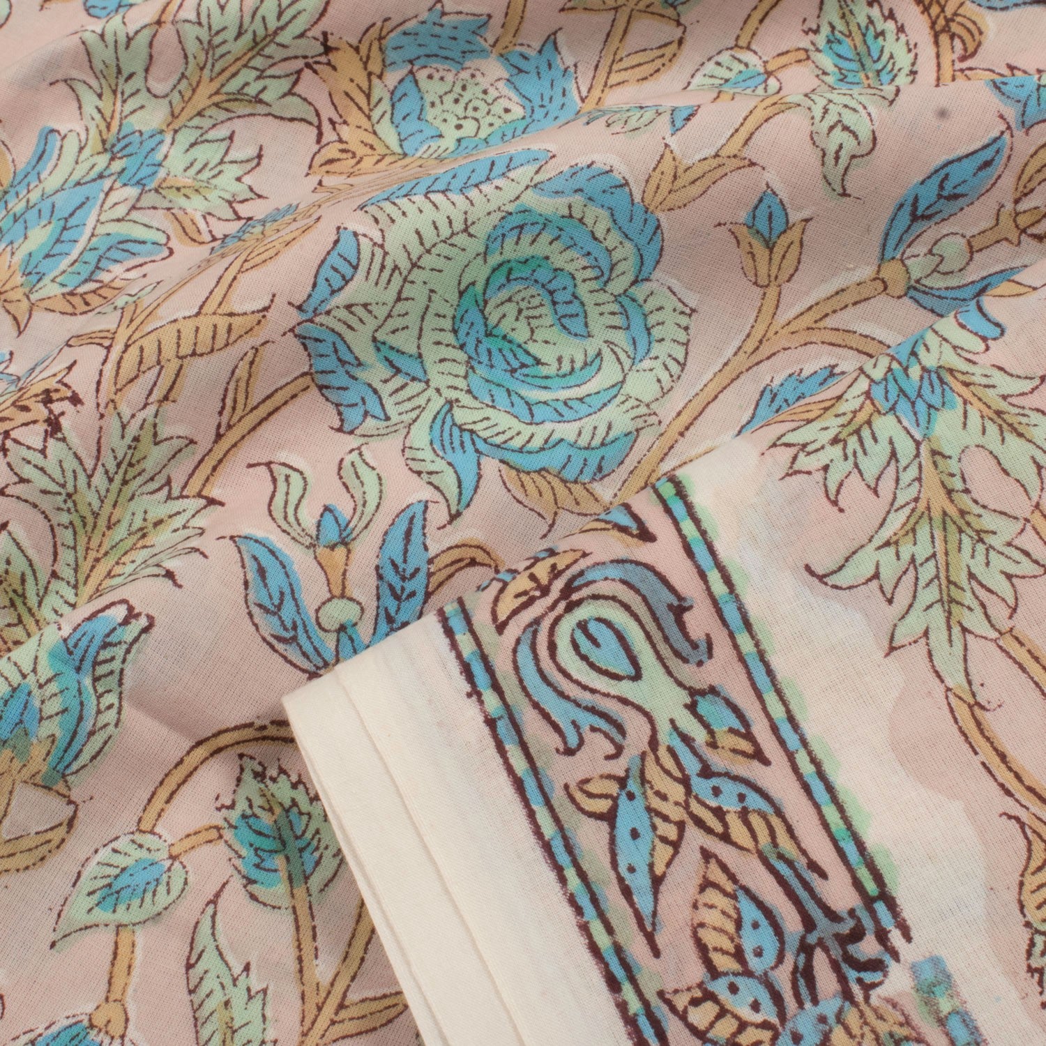 Hand Block Printed Cotton Salwar Suit Material-Rutambhara-RUTAMBHARA