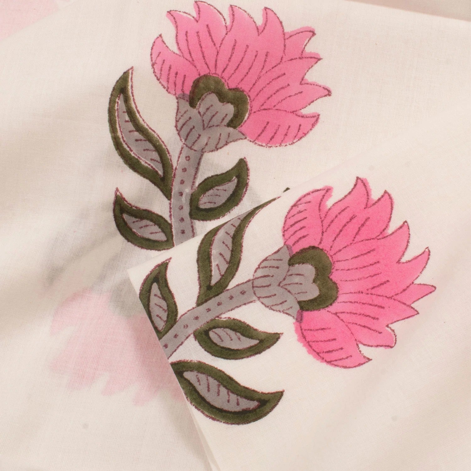 Hand Block Printed Cotton Salwar Suit Material-Rutambhara-RUTAMBHARA