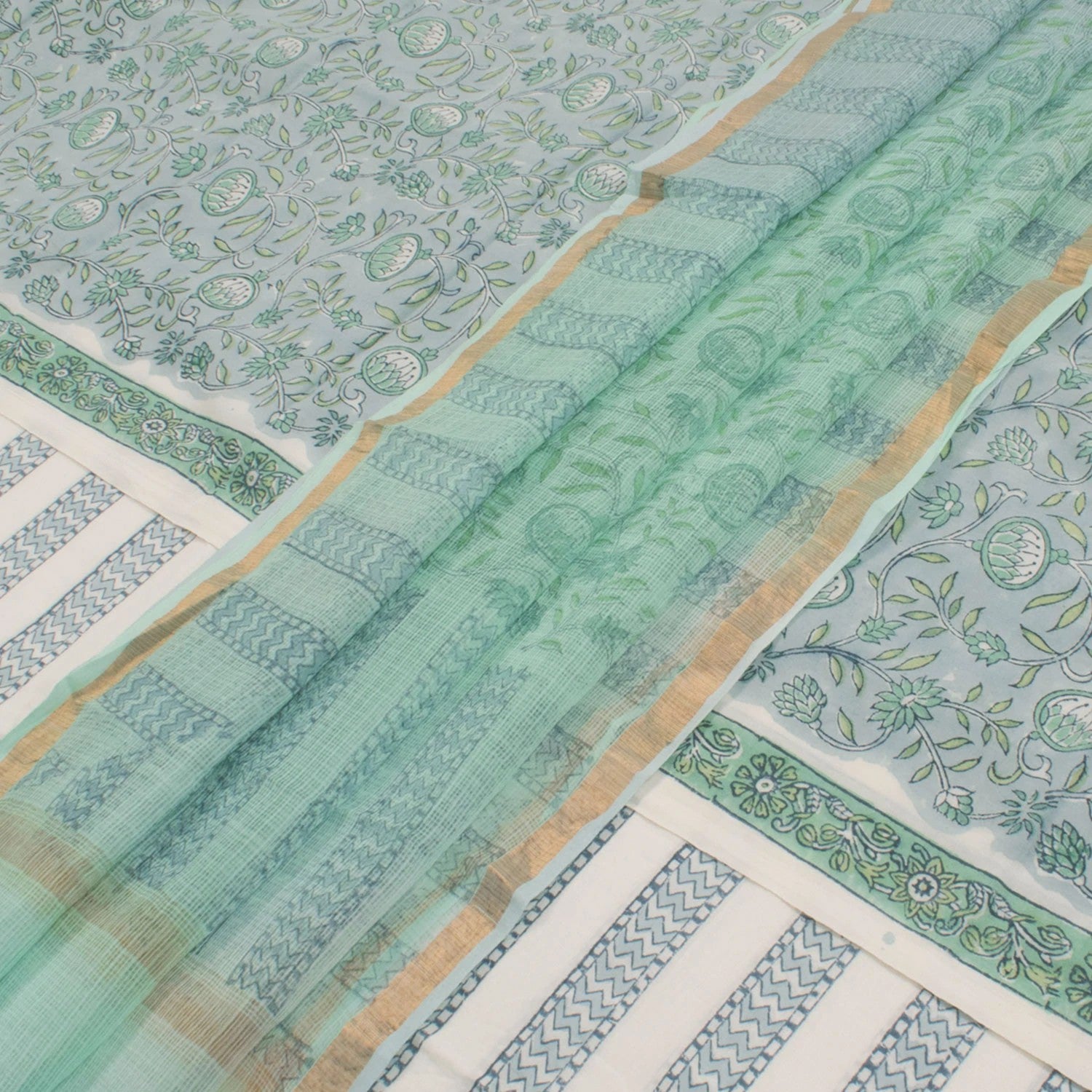 Hand Block Printed Cotton Salwar Suit Material-Rutambhara-RUTAMBHARA