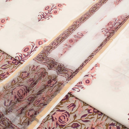 Hand Block Printed Cotton Salwar Suit Material-Rutambhara-RUTAMBHARA