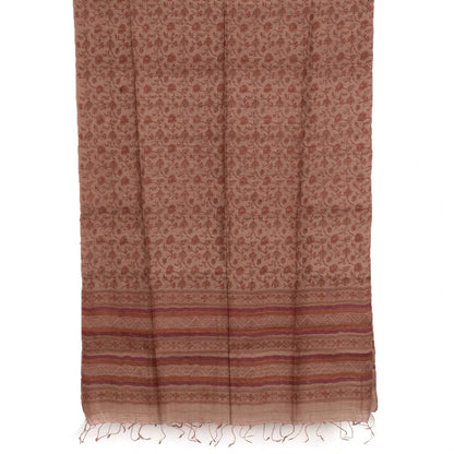 Hand Block Printed Geecha Silk Salwar Suit Material-Rutambhara-RUTAMBHARA