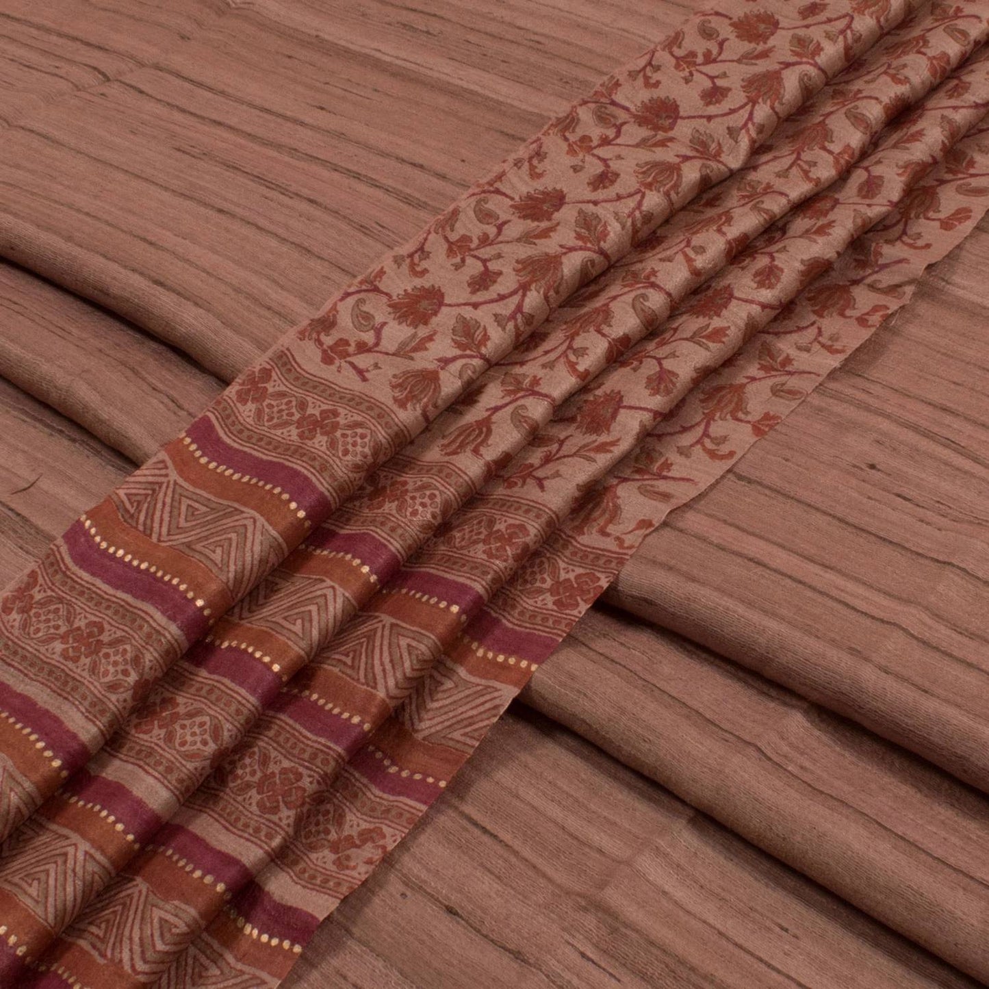 Hand Block Printed Geecha Silk Salwar Suit Material