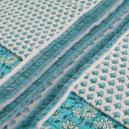 Hand Block Printed Cotton Salwar Suit Material-Rutambhara-RUTAMBHARA