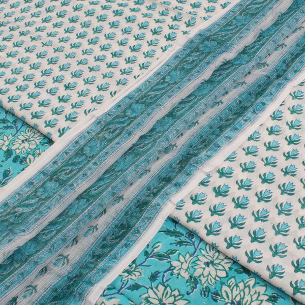 Hand Block Printed Cotton Salwar Suit Material-Rutambhara-RUTAMBHARA