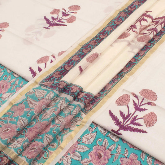Hand Block Printed Cotton Salwar Suit Material