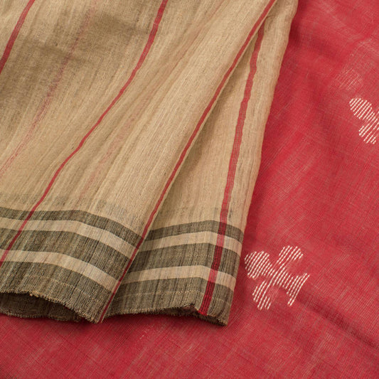 Handwoven and Handspun Tussar Cotton Saree