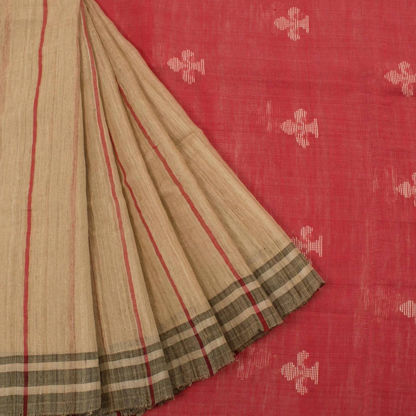 Handwoven and Handspun Tussar Cotton Saree