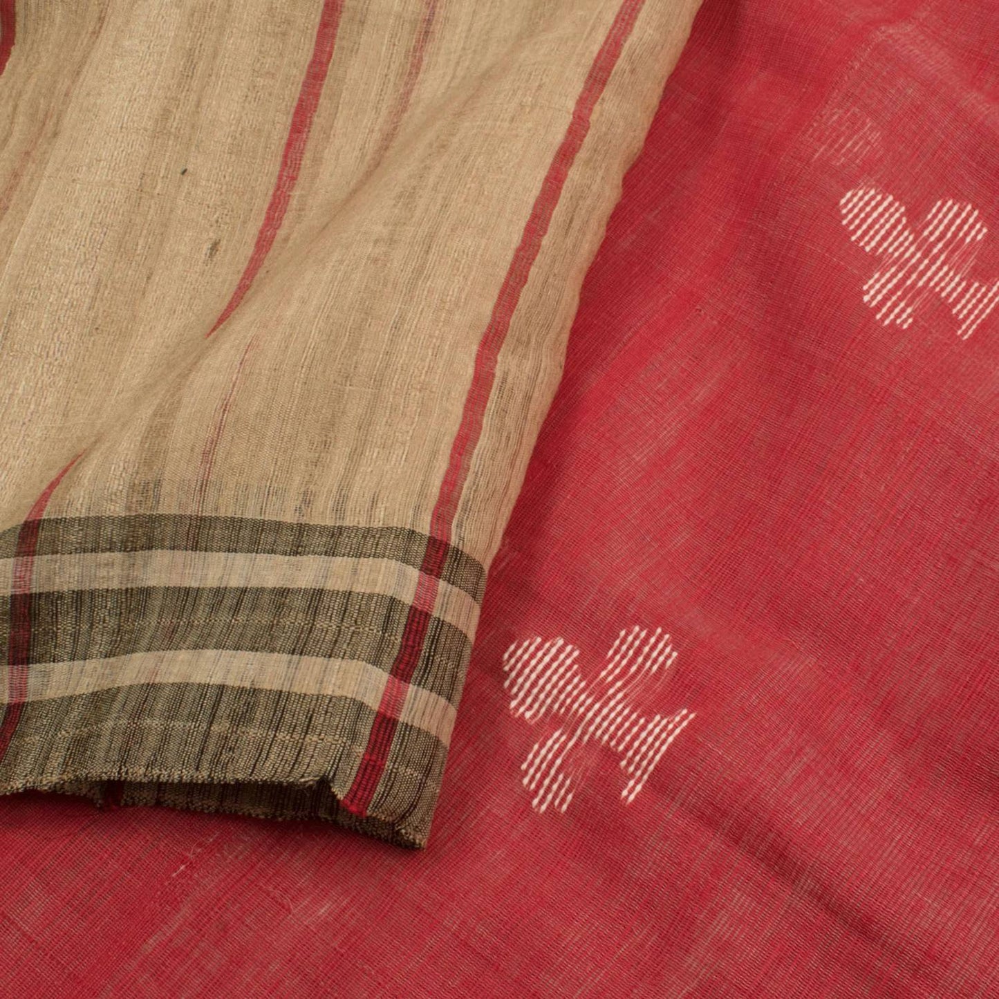 Handwoven and Handspun Tussar Cotton Saree