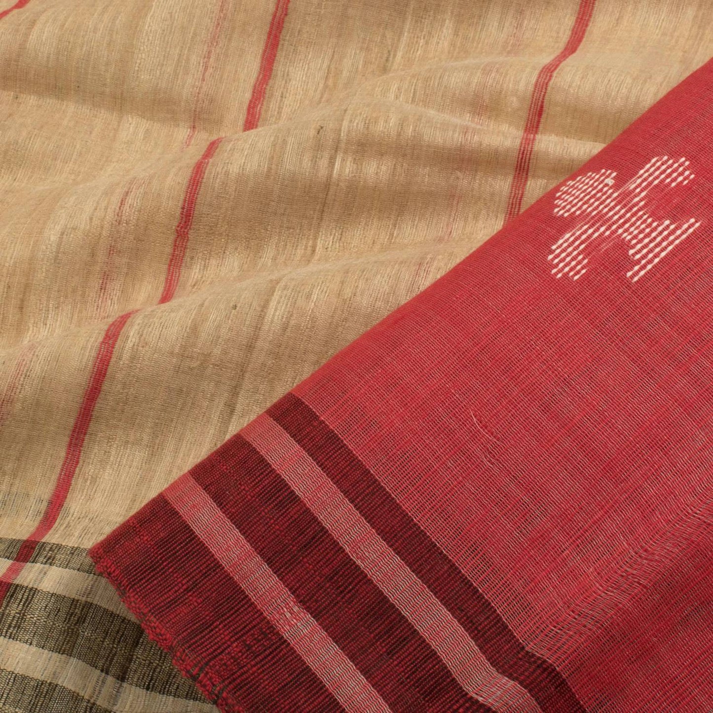 Handwoven and Handspun Tussar Cotton Saree