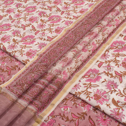 Hand Block Printed Cotton Salwar Suit Material-Rutambhara-RUTAMBHARA