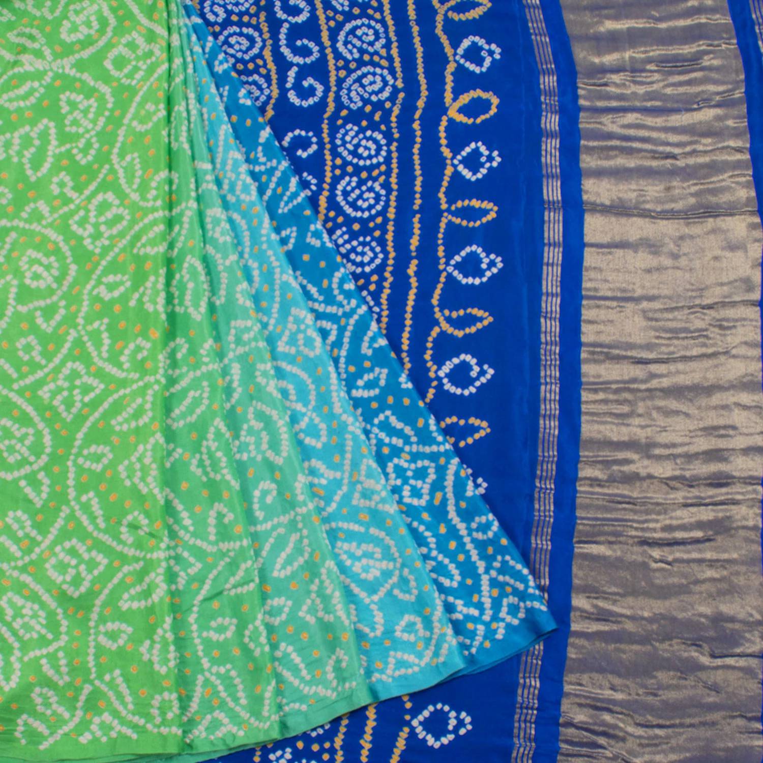 Handcrafted Bandhani Gajji Silk Saree-Rutambhara-RUTAMBHARA