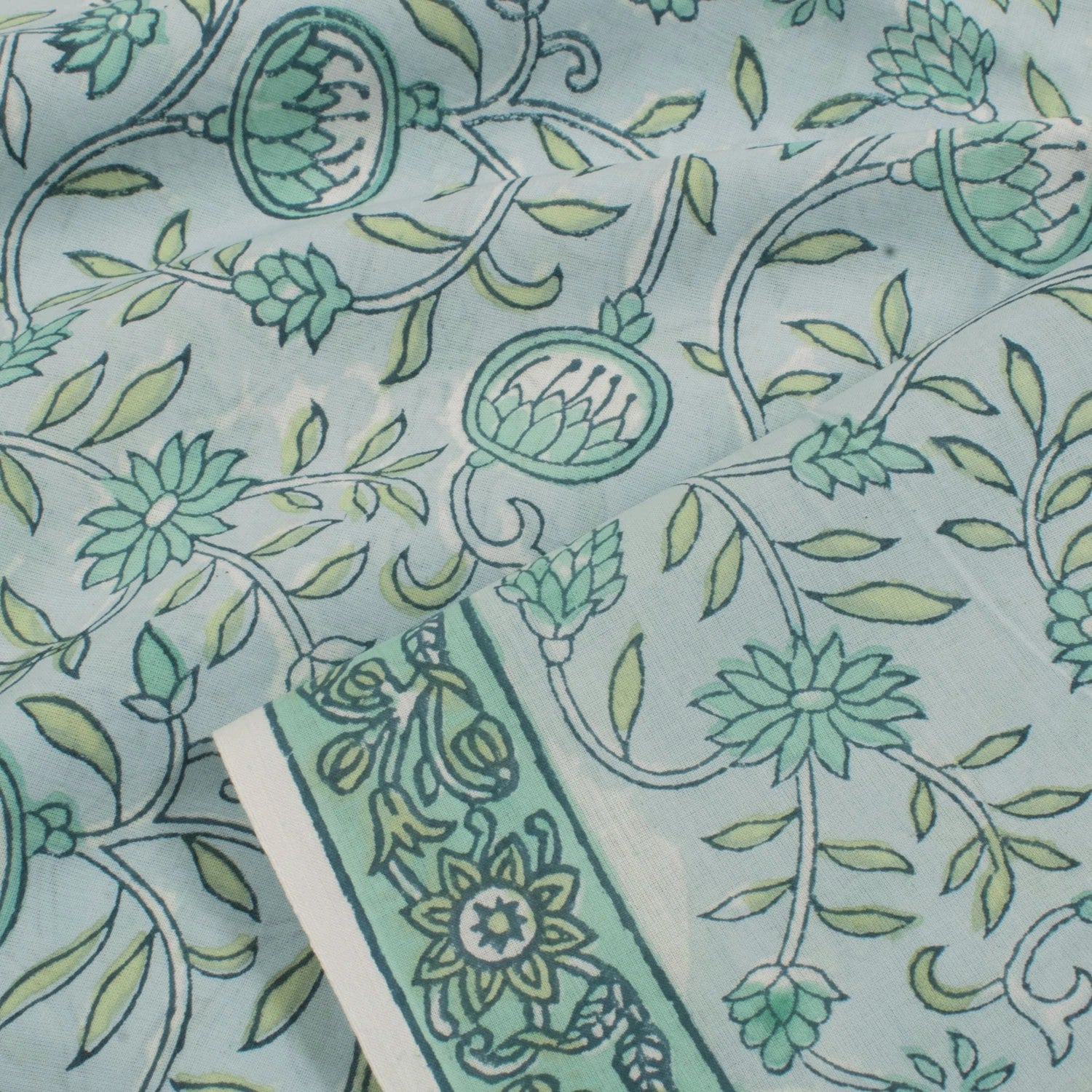 Hand Block Printed Cotton Salwar Suit Material-Rutambhara-RUTAMBHARA