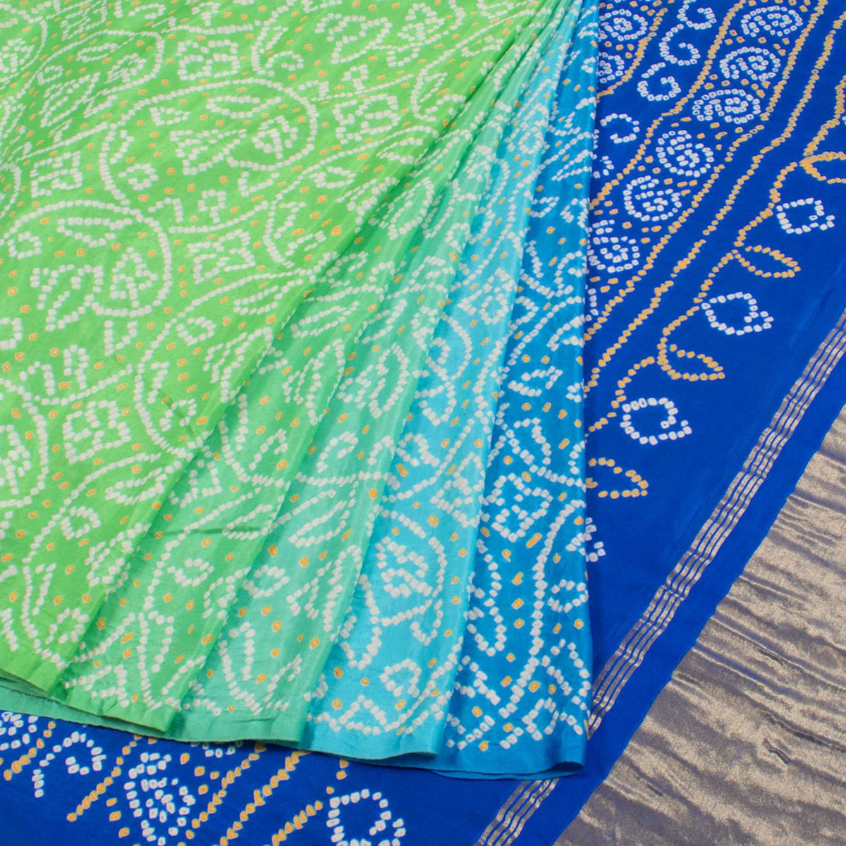 Handcrafted Bandhani Gajji Silk Saree
