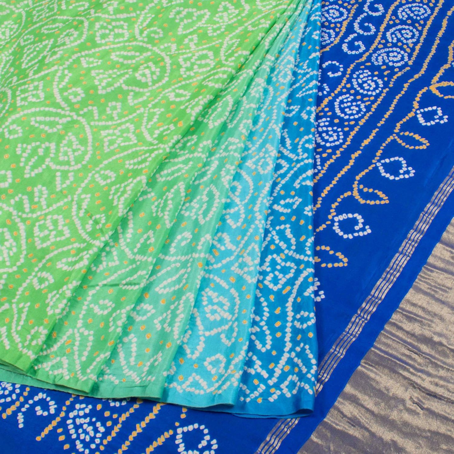 Handcrafted Bandhani Gajji Silk Saree